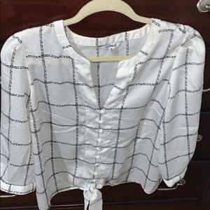 Express black and white blouse